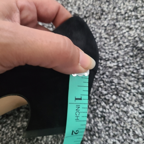 VANELI Made in Italy Black Suede Shoes w/gold accents - Picture 3 of 5